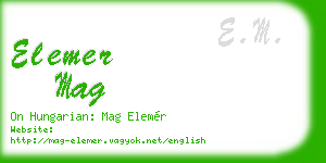 elemer mag business card
